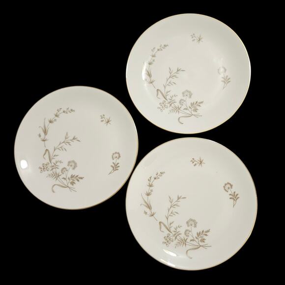 Johann Haviland Bavaria Germany 6" Salad Bread Plates Gold Trim Floral Set of 3 - Picture 5 of 6